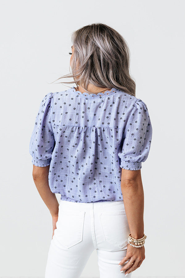 Gardenia Darling Top In Periwinkle Image - 5