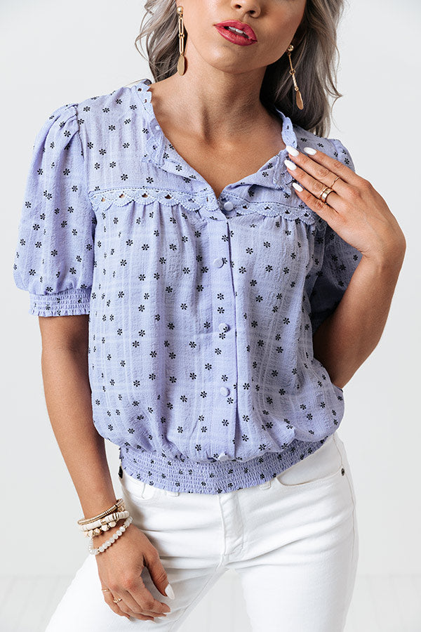 Gardenia Darling Top In Periwinkle Image - 4
