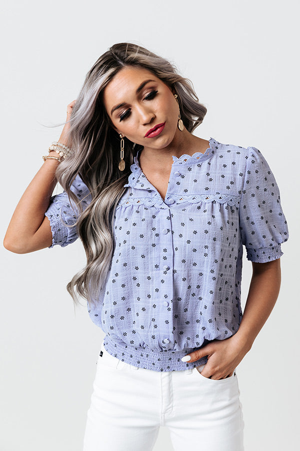 Gardenia Darling Top In Periwinkle Image - 3