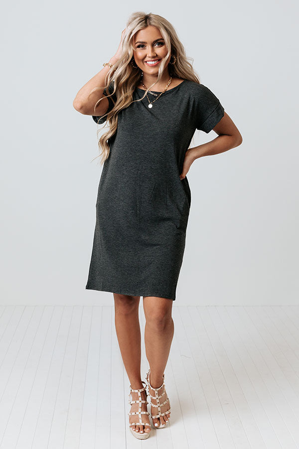 Hyde Park T-Shirt Dress In Charcoal • Impressions Online Boutique