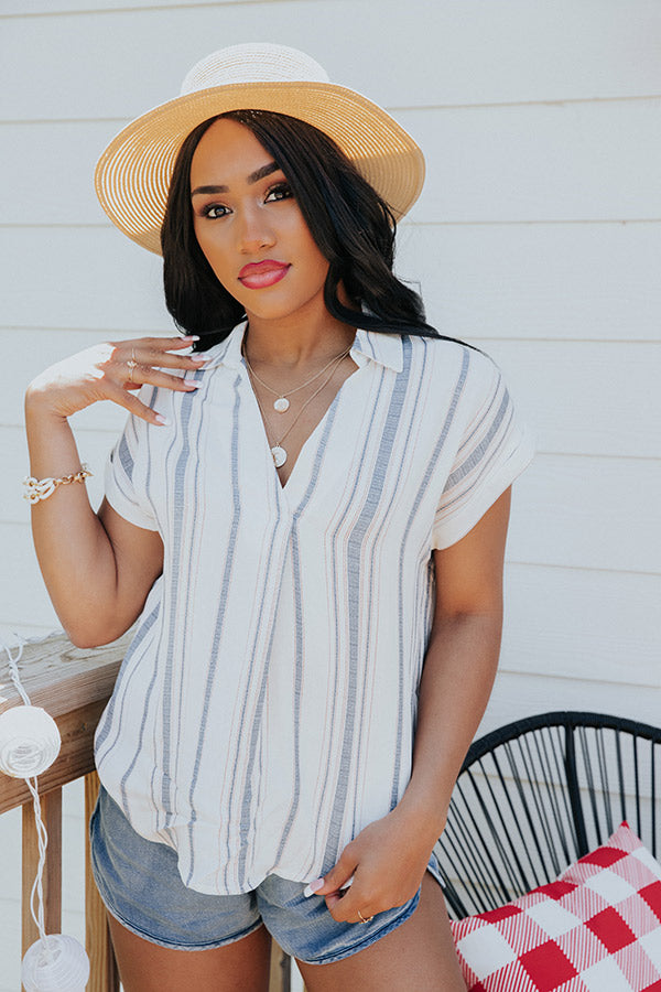 Marina Bay Stripe Top In Navy Image - 4