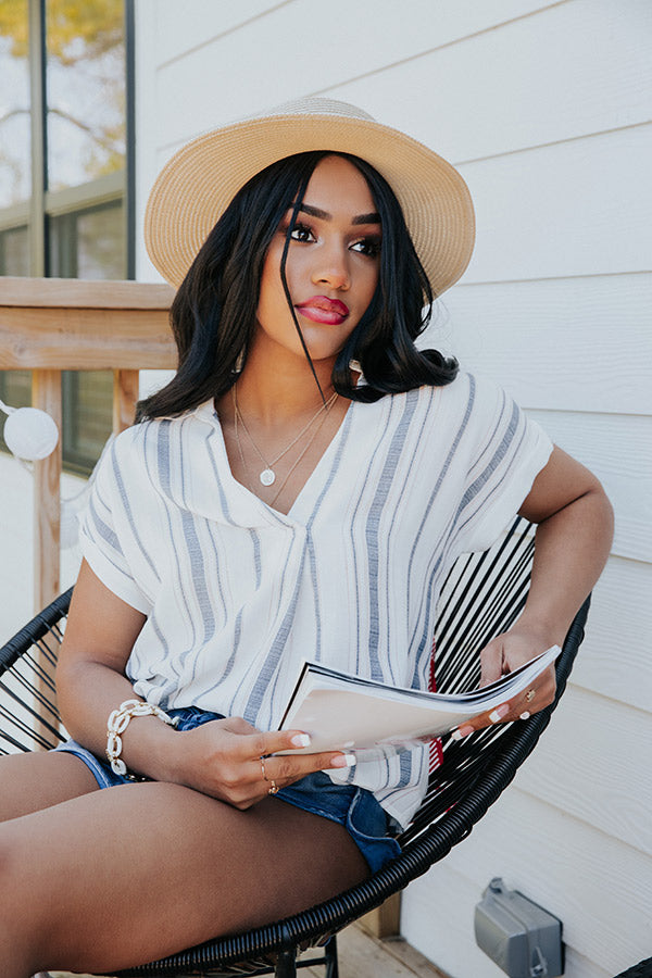 Marina Bay Stripe Top In Navy Image - 1