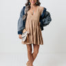Sea Shine Babydoll Tunic Dress In Khaki Image - 1