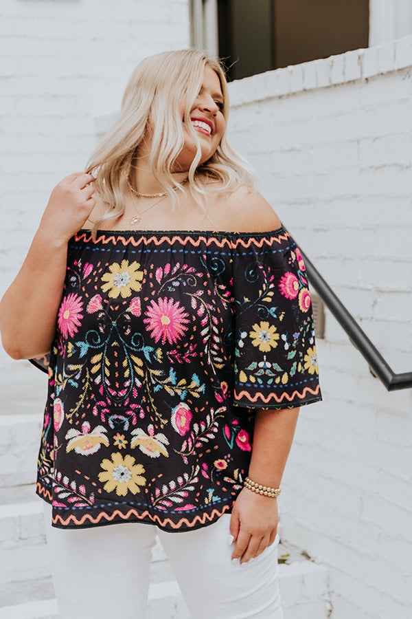 Mojitos In Mexico Floral Shift Top Curves Image - 3