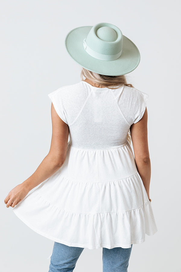 Sea Shine Babydoll Tunic Dress In White Image - 5