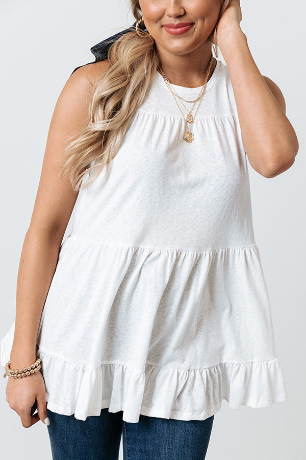 Sun Seeker Babydoll Tank In White Image - 3