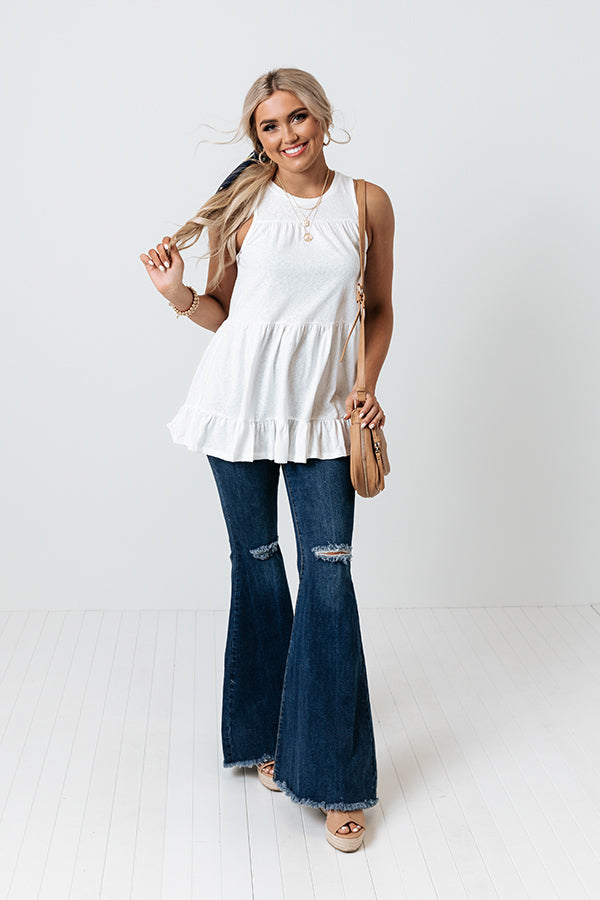 Sun Seeker Babydoll Tank In White Image - 2