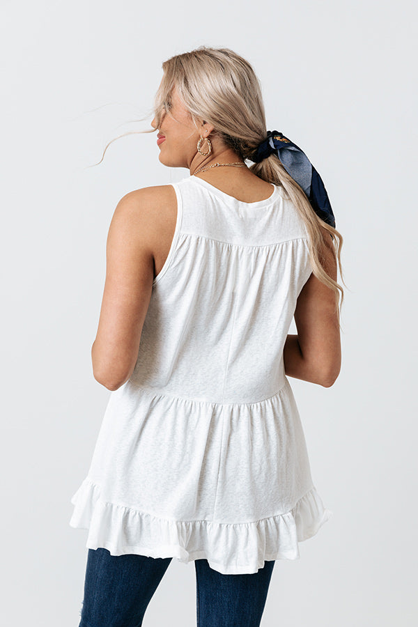 Sun Seeker Babydoll Tank In White Image - 4