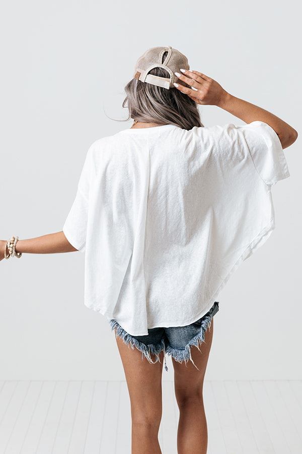 Lake Daze Crop Shift Tee In White Image - 5