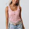 Tropical Tans Ribbed Tank In Pink Image - 1