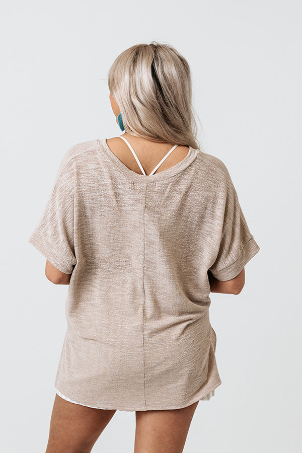 Laid Back In Laguna Knit Top In Birch Image - 5