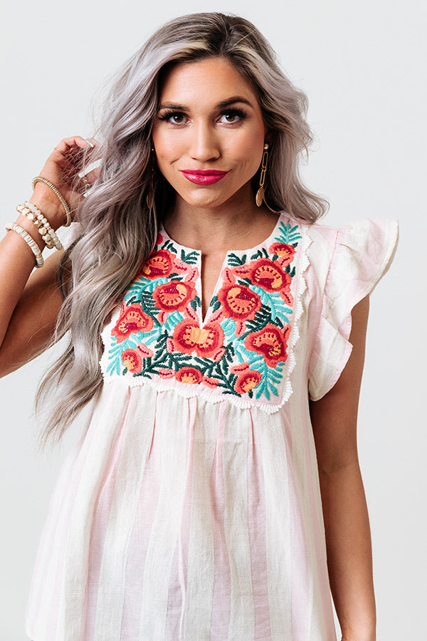 Private Island Embroidered Shift Top Image - 5