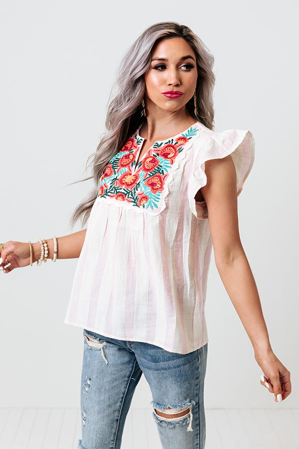 Private Island Embroidered Shift Top Image - 3