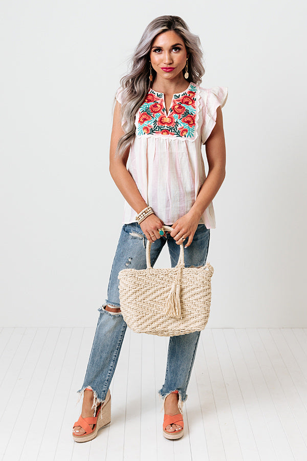 Private Island Embroidered Shift Top Image - 2