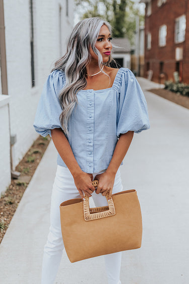 Afternoon Delight Chambray Shift Top main image 0