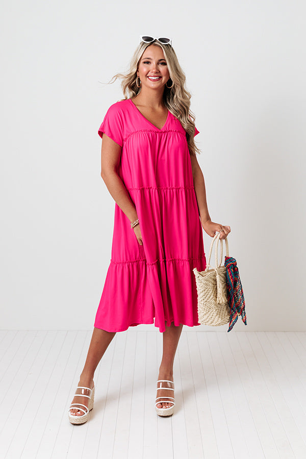 Serendipity Calling Midi In Hot Pink Image - 1