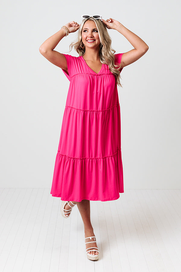 Serendipity Calling Midi In Hot Pink Image - 2