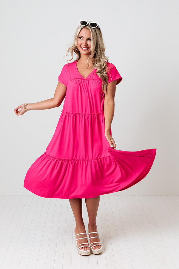 Serendipity Calling Midi In Hot Pink Image - 3