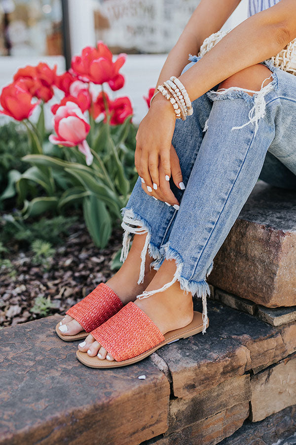 The Gardenia Woven Sandal In Tangerine Image - 1