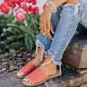 The Gardenia Woven Sandal In Tangerine Image - 1