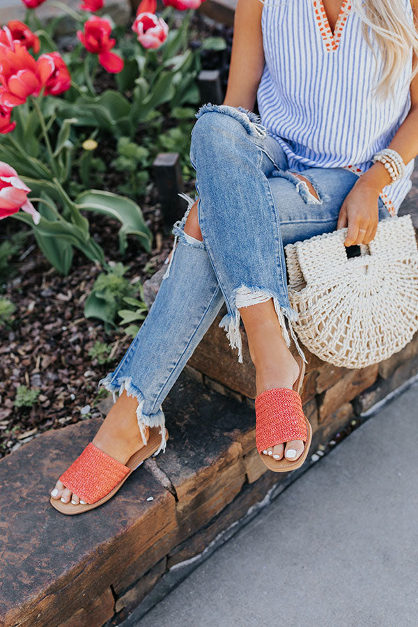 The Gardenia Woven Sandal In Tangerine Image - 2
