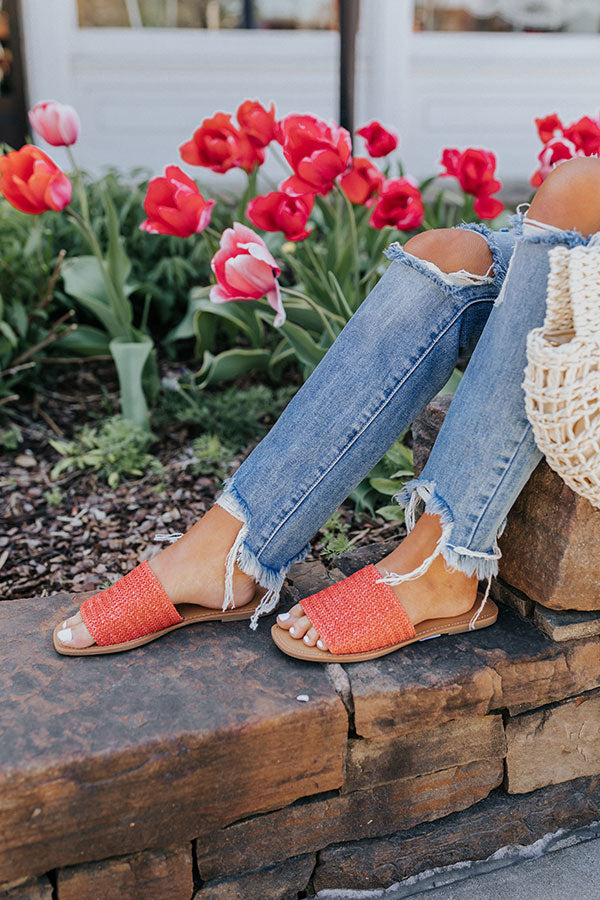 The Gardenia Woven Sandal In Tangerine Image - 3