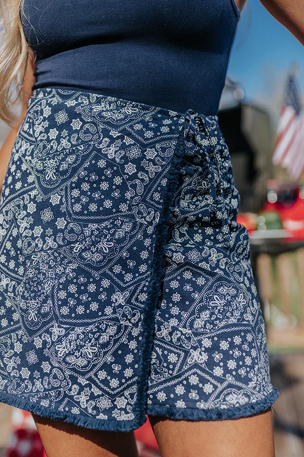 American Sweetheart Paisley Skirt In Navy Image - 2