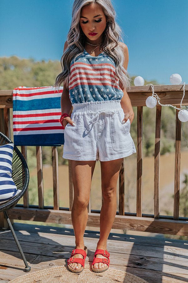 The Redmond Linen-Blend Shorts in White Image - 3