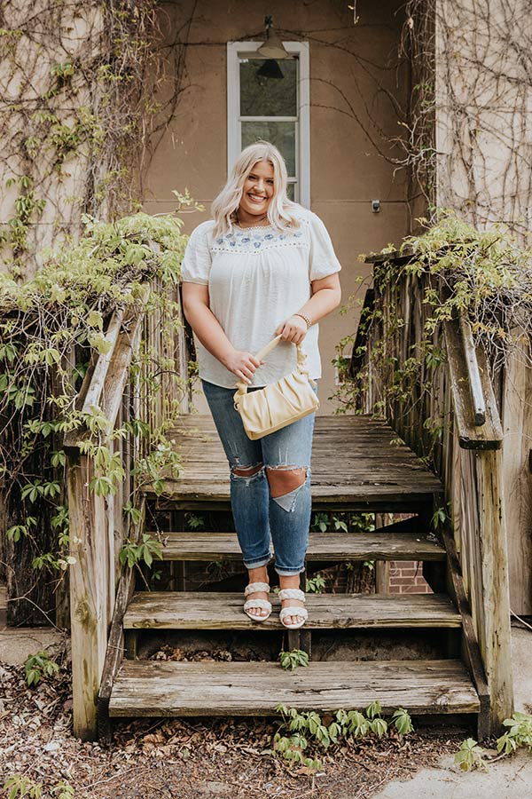 Meadow Magic Embroidered Top In White   Curves Image - 2