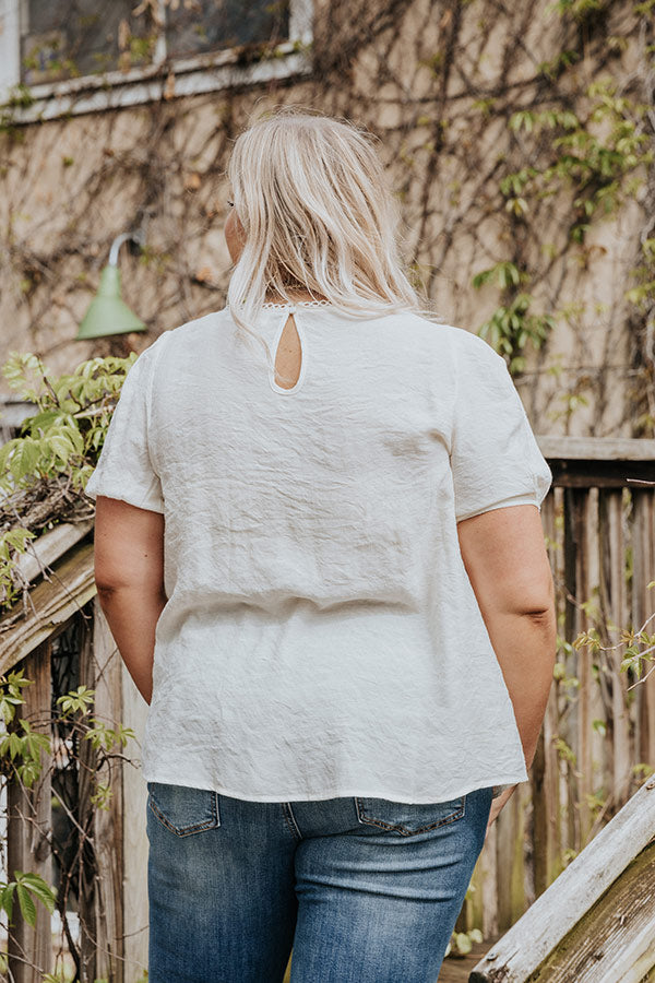 Meadow Magic Embroidered Top In White   Curves Image - 5