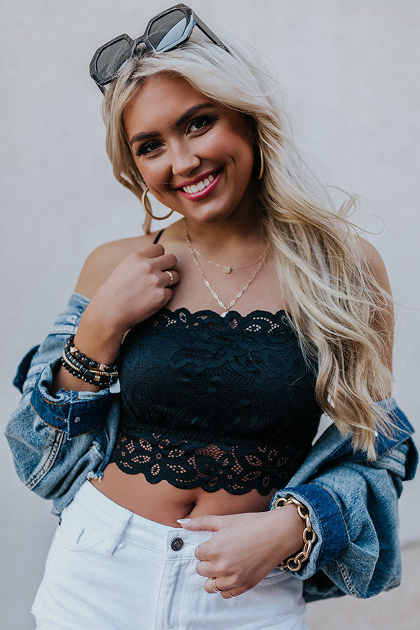True Mood Lace Bralette In Black Image - 1