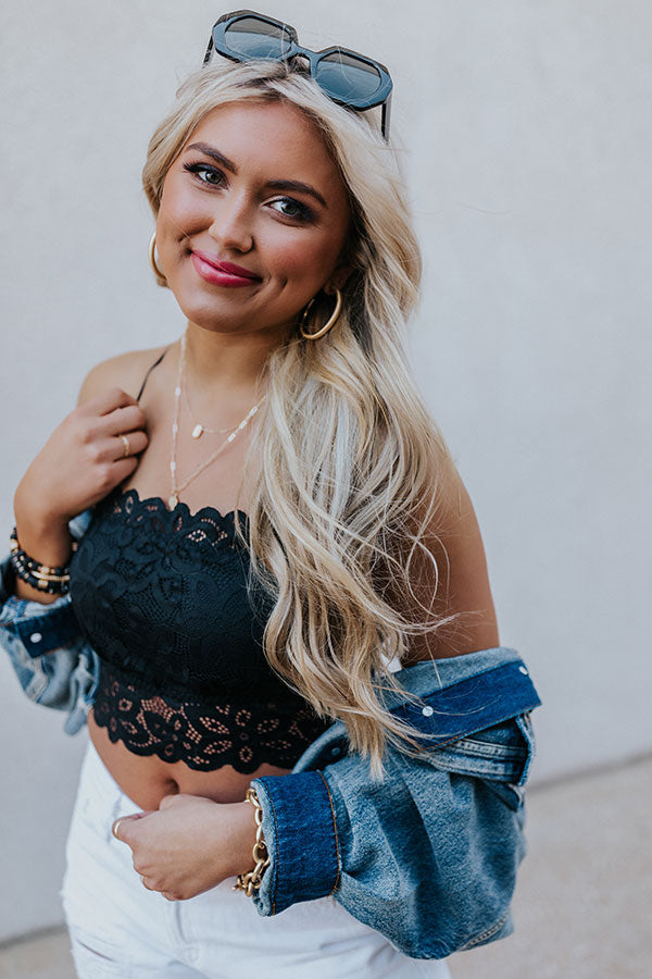 True Mood Lace Bralette In Black Image - 3