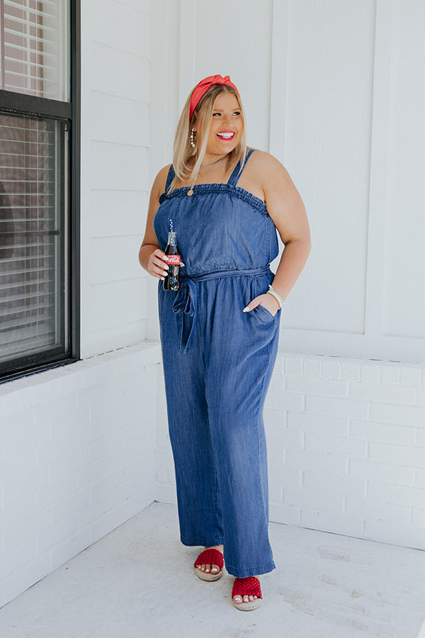 Feel The Groove Chambray Jumpsuit Curves – Impressions Online Boutique