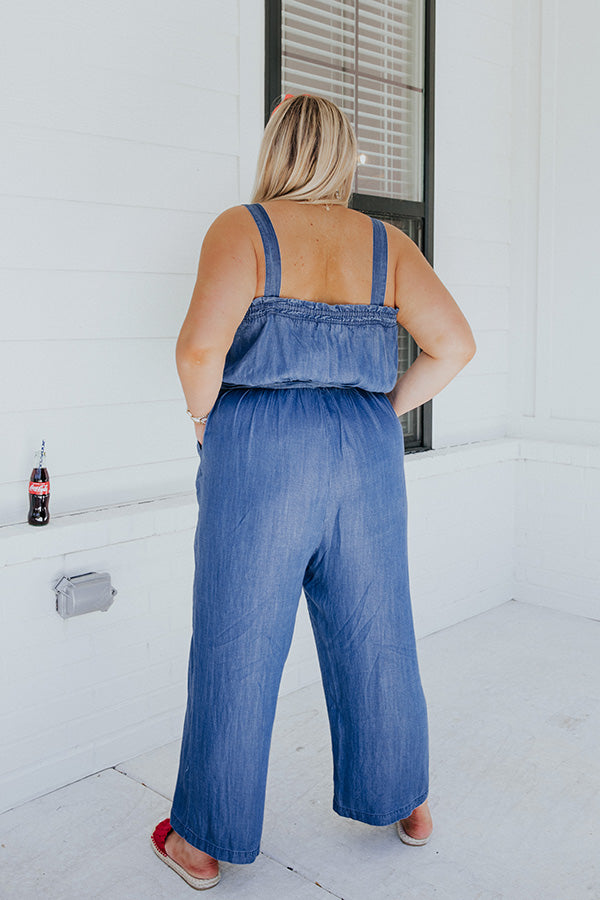 Feel The Groove Chambray Jumpsuit Curves – Impressions Online Boutique