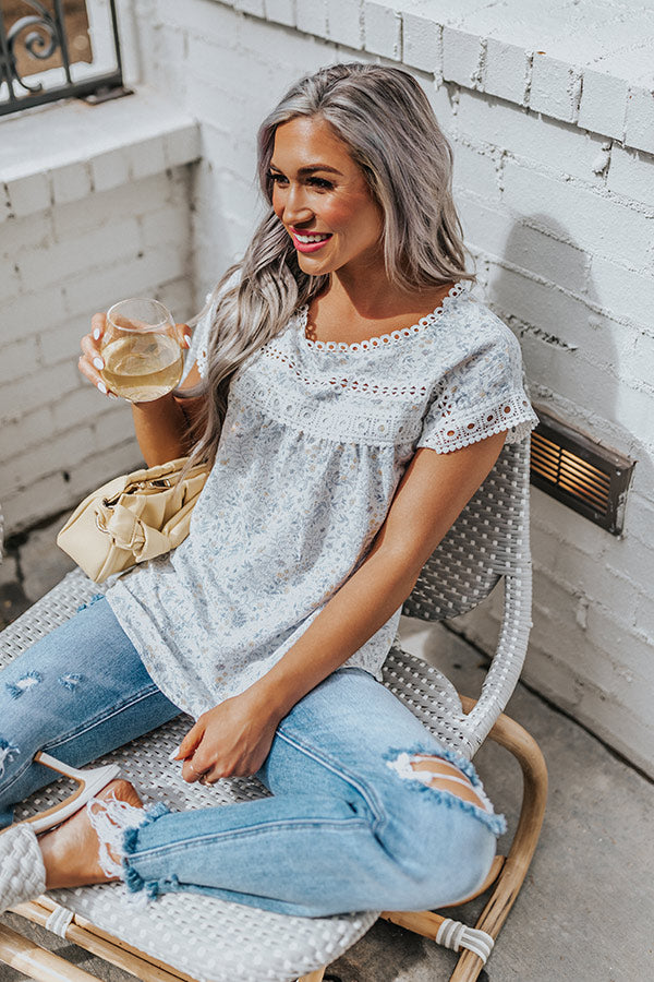 Permission To Smile Shift Top In Blue Image - 5