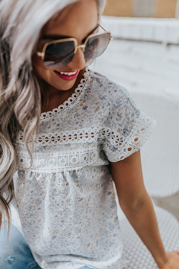 Permission To Smile Shift Top In Blue Image - 3