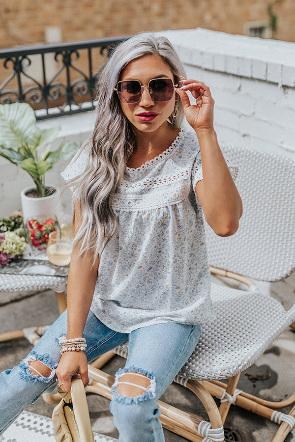 Permission To Smile Shift Top In Blue Image - 1