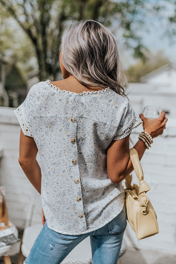 Permission To Smile Shift Top In Blue Image - 2