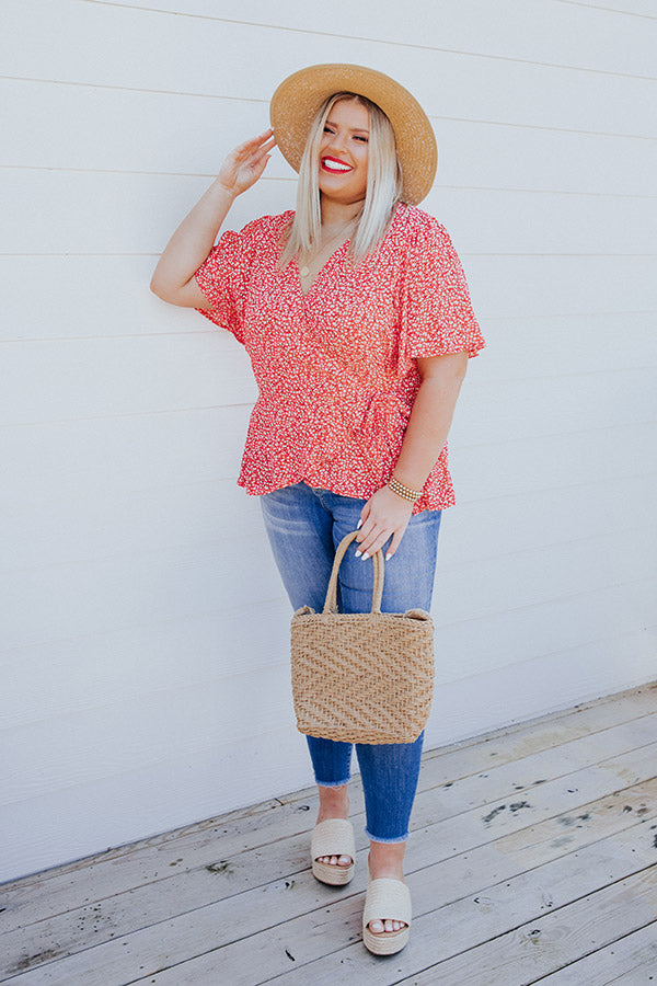 Mango Crush Wrap Top  Curves Image - 2