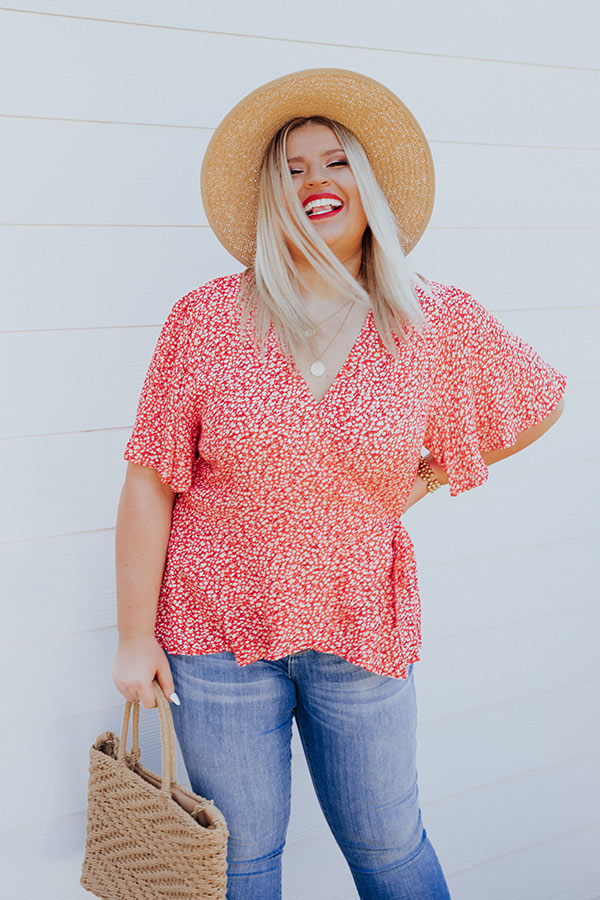 Mango Crush Wrap Top  Curves Image - 1