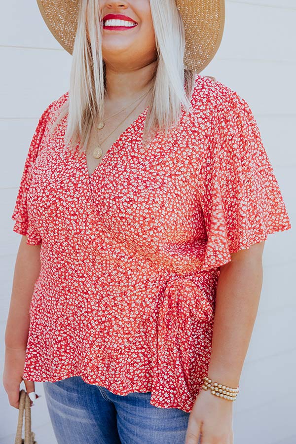 Mango Crush Wrap Top  Curves Image - 3