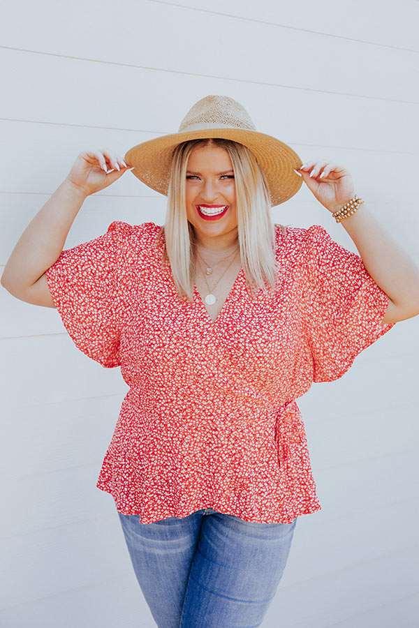 Mango Crush Wrap Top  Curves Image - 4