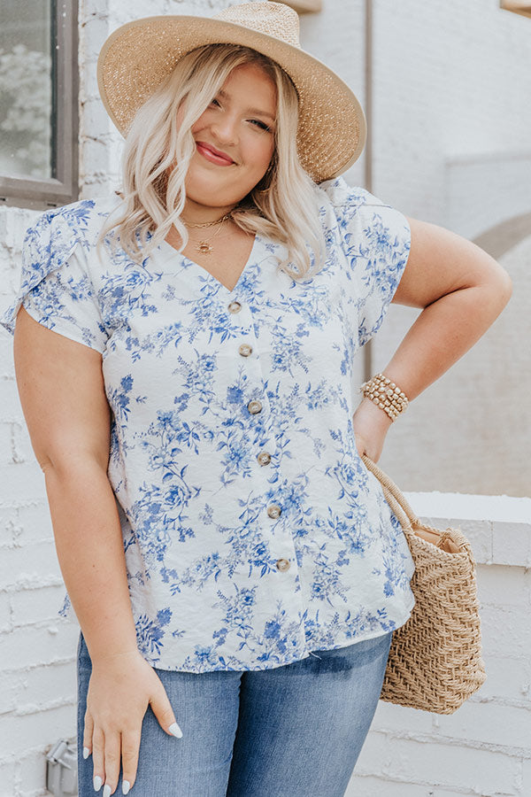 Coastal Calling Floral Top  Curves Image - 1