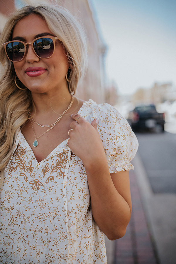 Sweet And Savvy Shift Top In Camel Image - 4