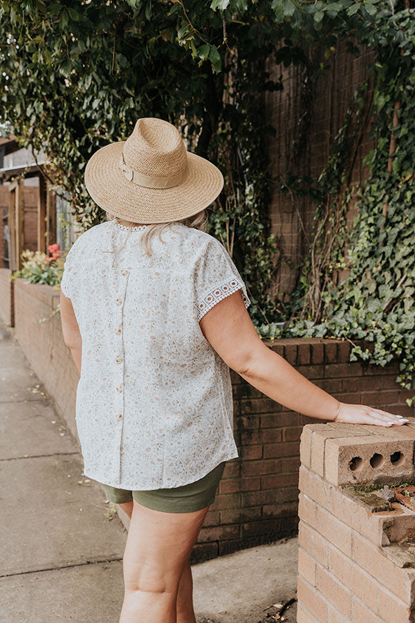 Permission To Smile Shift Top In Sage   Curves Image - 5