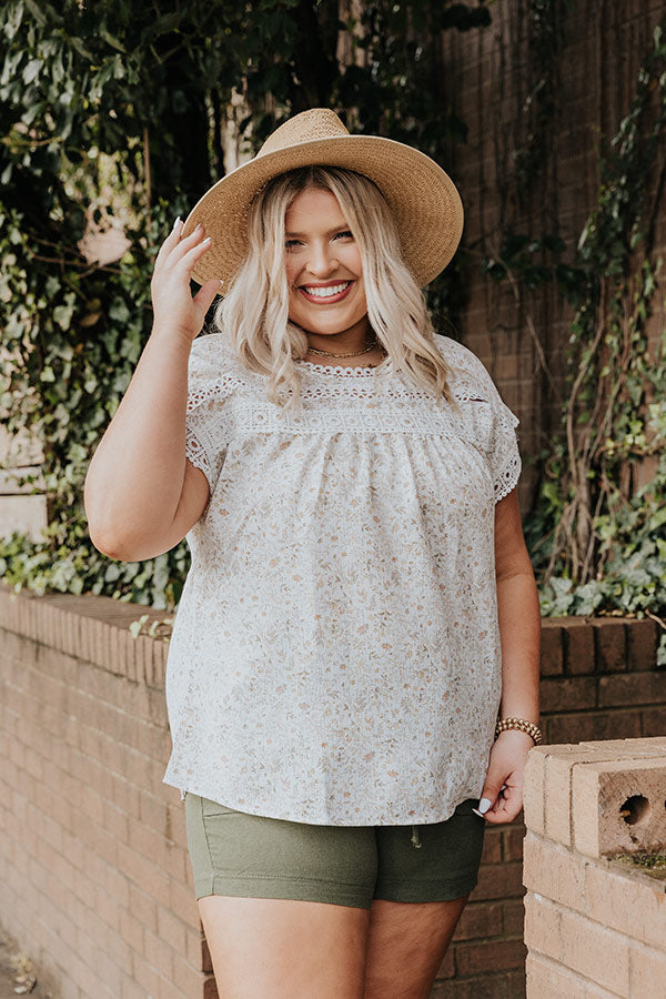 Permission To Smile Shift Top In Sage   Curves Image - 3