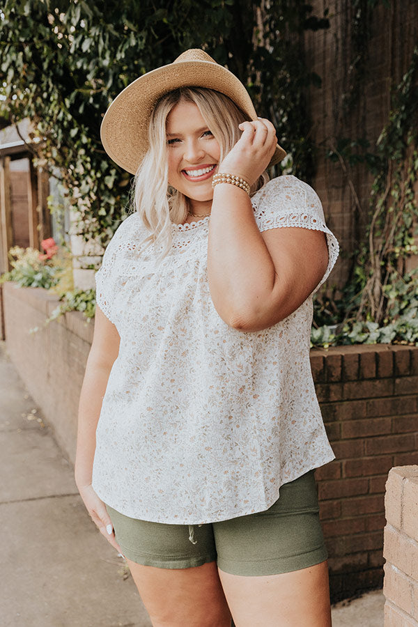 Permission To Smile Shift Top In Sage   Curves Image - 4