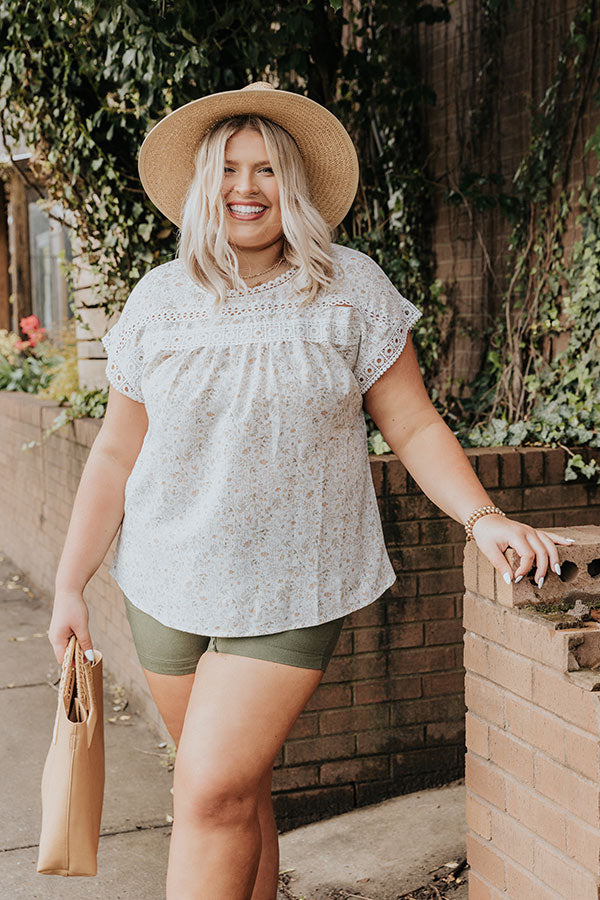 Permission To Smile Shift Top In Sage   Curves Image - 1