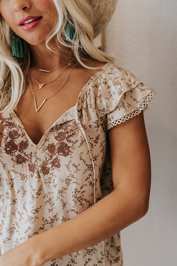 Near To Me Shift Top in Brown Image - 2