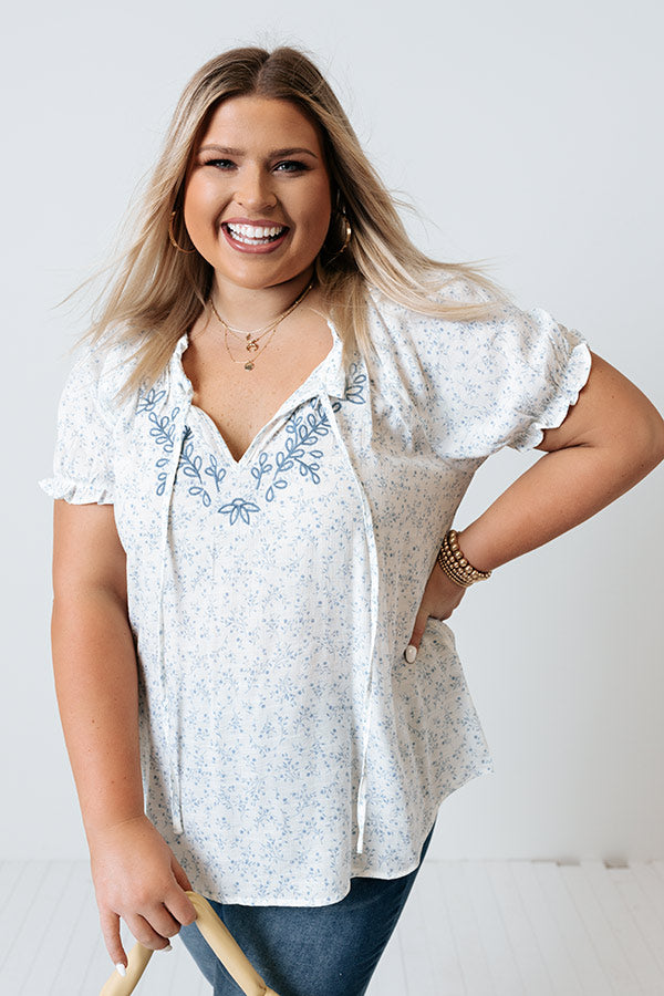 Sweet And Savvy Shift Top In Blue Curves Image - 3